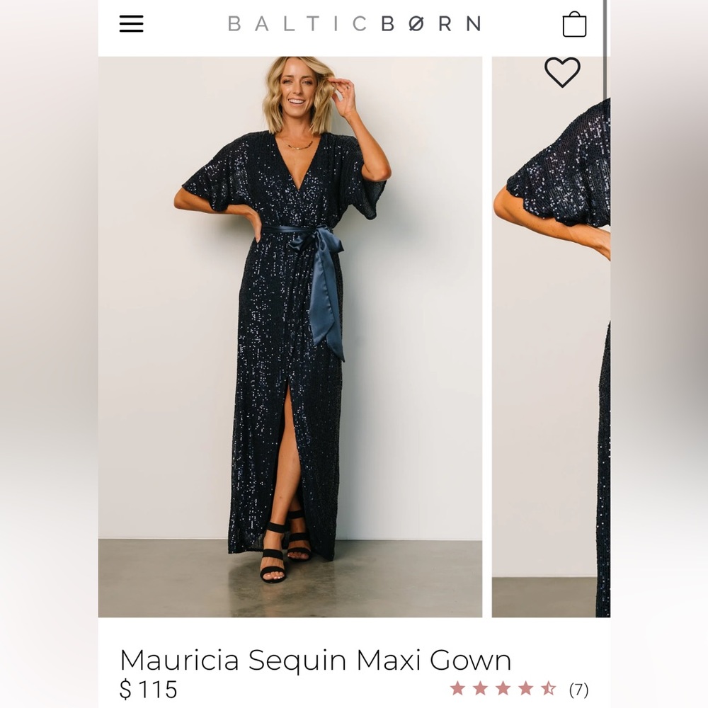 Sequin maxi gown navy